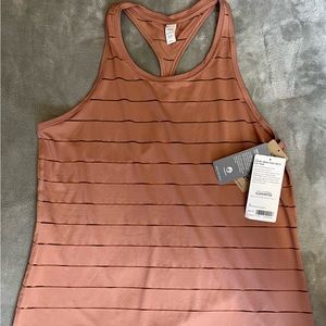 Athleta Stripe Mesh High Neck Chi Tank